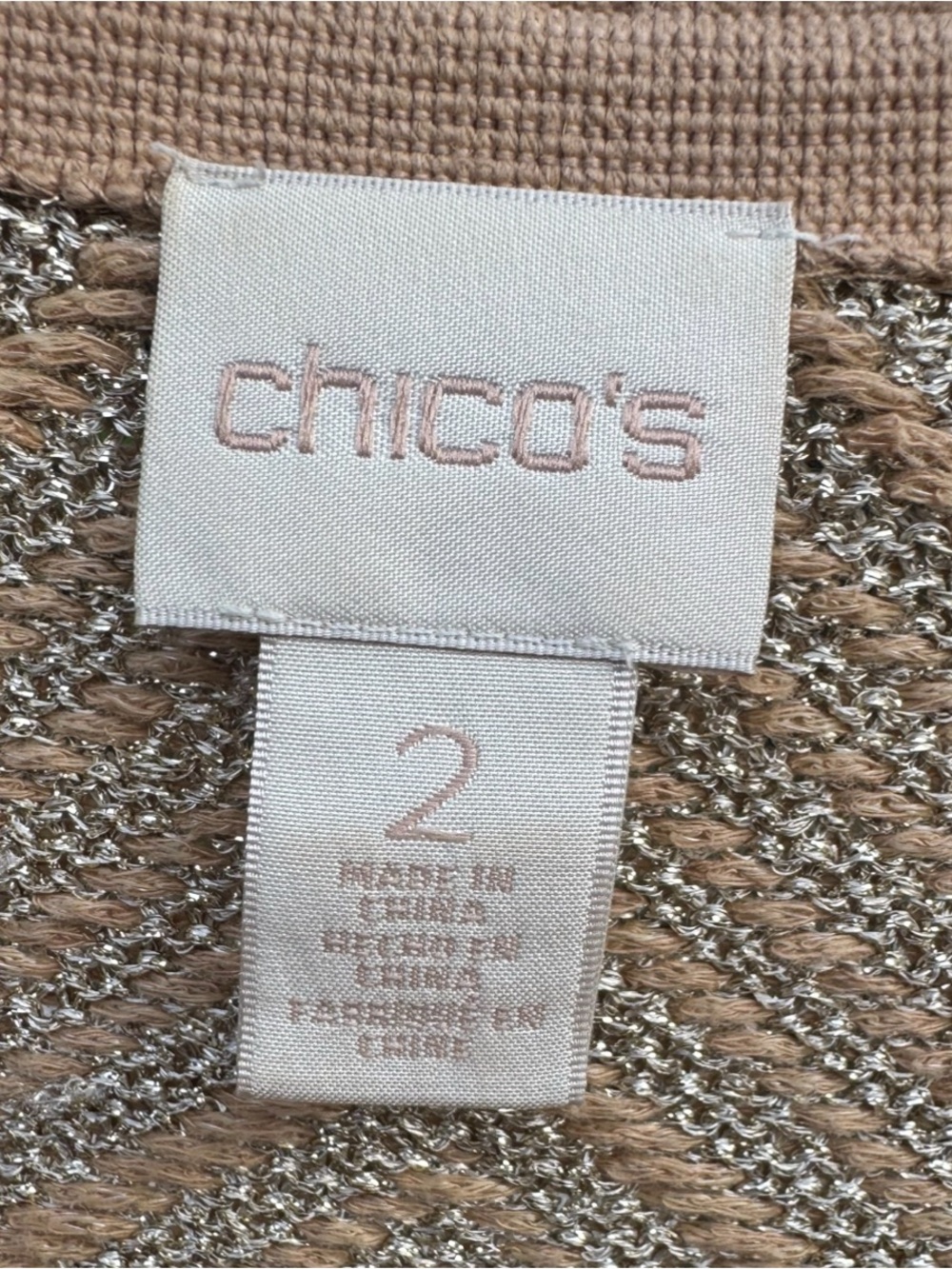 Chico’s Zenergy by Chico’s Vest & Chico’s fringe poppy cardigan bundle sz 2 - Picture 5 of 8